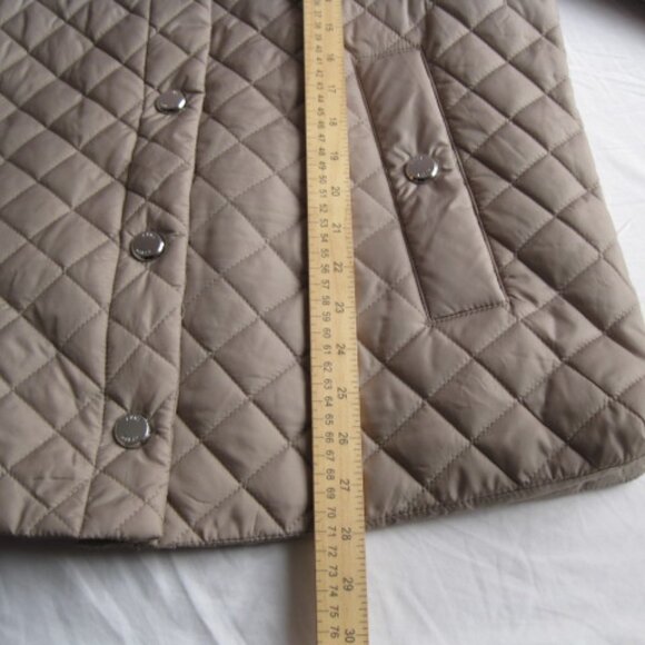 Anne Klein Women's Side Slit Puffer Quilt Jacket Snap Button Tan (Beige) M or XL - Picture 13 of 15